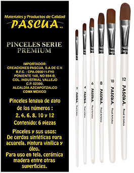 Pinceles Lengua De Gato Serie Premium Pascua