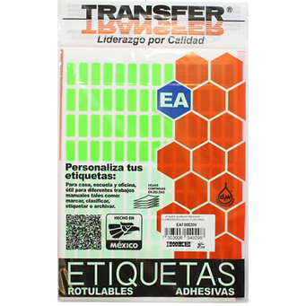 Etiqueta Adhesiva Transfer Fluoresente 8 x 20mm Naranja