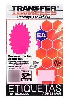 Etiqueta Flourec. Rosa Transfer Eaf64102r 64 X 102 M