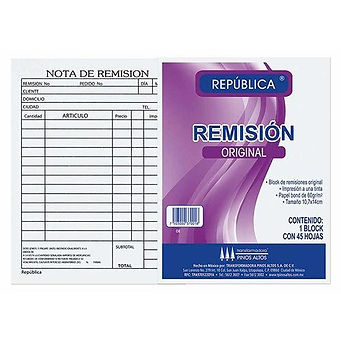 Block De Remisión Original Republica C/45H