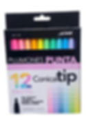 Plumon A-ink C/12 Colores Pastel Punta Conica