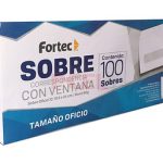 Sobre Correspondencia Fortec S-10-BV-60, Ventana Oficio, 100 Piezas, Color Blanc