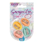 Sacapuntas Combo Jocar Óvalo Pastel 4 pzas