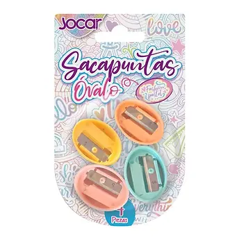 Sacapuntas Combo Jocar Óvalo Pastel 4 pzas