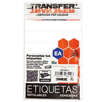 Etiqueta Adhesiva Transfer 20 x 105mm Blanca